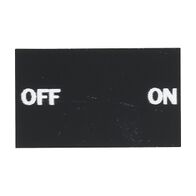 Sprecher and Schuh D7 Legend Plate 30 x 50 mm Snap in Black with White Text OFF ON