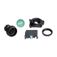 Sprecher and Schuh D7 Pushbutton 22.5 mm Complete Plastic MOM Flush Green Cap START Non Ill 1NO