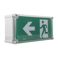Stanilite Nexus LX Platinum Exit Lighting LED Weather Proof Pictograph Left