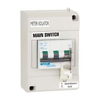 NHP DIN-T Meter Isolator Pole Cover 2 Way DIN-T and 1Pole 63A 6kA MCB C Curve LOCKDIN