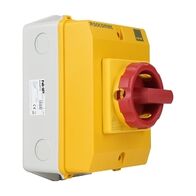 Socomec ISO Enclosed Isolator, IP 65 Plastic Yellow, Handle - Red, 3P 25A