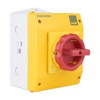 Socomec ISO Enclosed Isolator, IP 65 Plastic Yellow, Handle - Red, 4P 63A