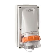 NHP ISO Appliance Inlet, 3 Round Pins 20A 250V AC, with Base 38mm, Grey