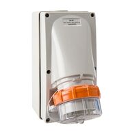 NHP ISO Appliance Inlet, 4 Round Pins 40A 500V AC, with Base 63mm, Grey