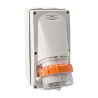 NHP ISO Appliance Inlet, 4 Round Pins 50A 500V AC, with Base 63mm, Grey