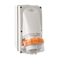 NHP ISO Appliance Inlet, 5 Round Pins 40A 500V AC, w/ Base 63mm, Grey