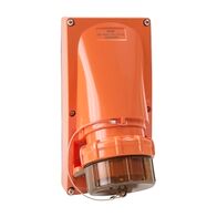 NHP ISO Appliance Inlet, 5 Round Pins 50A 500V AC, w/o Base, Resistant Orange
