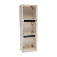 NHP ISO Back Box/Base, 3 Gang (1 x 3) - Large 63mm depth, Resistant White