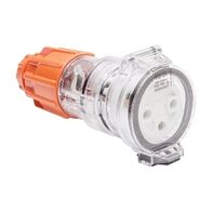 NHP ISO Extension Socket, 3 Round Pins 32A 250V AC, Electric Orange