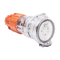 NHP ISO Extension Socket, 4 Round Pins 20A 500V AC, Electric Orange