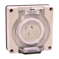 NHP ISO Socket Outlet, 3 Flat Pins 10A 250V AC, w/o Base, Grey