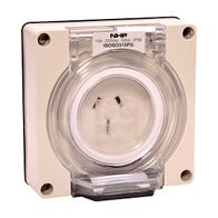 NHP ISO Socket Outlet, 3 Flat Pins 15A 250V AC, w/o Base, Grey