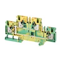Allen-Bradley 1492-P Push-in Terminal 4mm 2 Levels Connected Ground 4 Conductor Entries Green Yellow