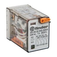 Finder 55 Series Miniature GP Relay 7A 4CO 240VAC Coil PB plus LED plus Mech Indi Gold Cont