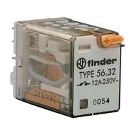 Finder 56 Series Miniature Power Relay 12A 2CO 24V AC Coil with PB plus LED plus Mechanical Ind