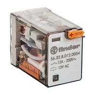 Finder 56 Series Miniature Power Relay 12A 2CO 6V AC Coil with PB plus LED plus Mechanical Indicator