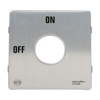 Sprecher and Schuh L2 Cam Switch LL2A6 Legend Plate 64 x 64mm OFF ON