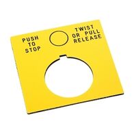Allen-Bradley 800H Legend Plate 62 X 62mm Gold Push-To Stop/Pull-To-Start