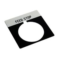 Allen-Bradley 800T Legend Plate 46 x 47mm Grey FEED STOP for 30.5mm Pushbutton