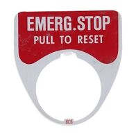 Austrol N100 Legend Plate Emerg Stop Pull To Reset for E Stop Mushroom Recess