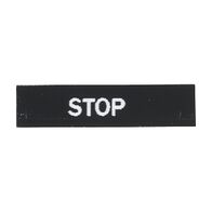 Sprecher and Schuh D7 Legend Plate 30 x 40mm Snap-In Black with White Text STOP