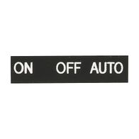 Sprecher and Schuh D7 Legend Plate 30 x 40mm Snap-In White Text ON OFF AUTO