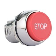 Sprecher and Schuh D7 Pushbutton 22.5 mm Head Only Metal MOM Extended Red Cap STOP Non Illuminated