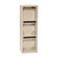 NHP ISO Back Box/Base, 3 Gang (1 x 3) - Large 63mm depth, Grey