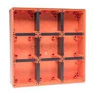 NHP ISO Back Box/Base, 9 Gang (3 x 3) - Large 63mm depth, Resistant Orange