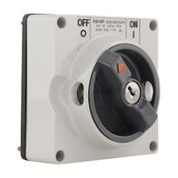 NHP ISO Surface Switch - Key, Lock in OFF, 2 Pole 32A 250V AC, w/o Base, Grey