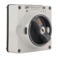 NHP ISO Surface Switch - Key, Lock in ON/OFF, 3 Pole 32A 500V AC, w/o Base, Grey