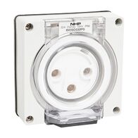 NHP ISO Socket Outlet, 3 Round Pins 32A 250V AC , w/o Base, Grey