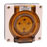 NHP ISO Socket Outlet, 4 Round Pins 10A 500V AC, w/o Base, Resistant White