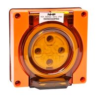 NHP ISO Socket Outlet, 4 Round Pins 40A 500V AC, w/o Base, Resistant Orange