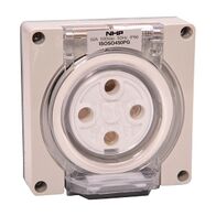 NHP ISO Socket Outlet, 4 Round Pins 50A 500V AC, w/o Base, Grey
