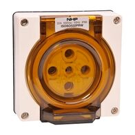 NHP ISO Socket Outlet, 5 Round Pins 32A 500V AC, w/o Base, Resistant White
