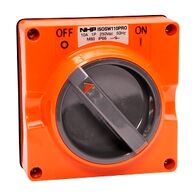 NHP ISO Surface Switch, 2 Pole 10A 250V AC, w/o Base, Resistant Orange