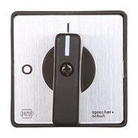 Sprecher and Schuh L7 Handle Std Type A BK/Silver Screw Fixing Mount 67 x 67mm Engraved OFF ON