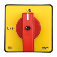 Sprecher and Schuh L7 Handle Std Type I RD/YL Screw Fixing Mount 88 x 88mm Engraved OFF ON