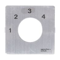 Sprecher and Schuh L2 Cam Switch Ll2A4 Legend Plate 48 x 48mm 1 2 3 4