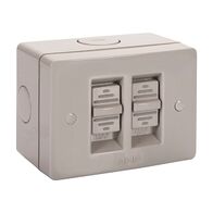 NHP NLINE Surface Switch, Large IP 66 Plastic, 2 Gang, 1 Pole 16A 250V AC