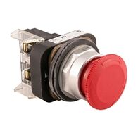 Allen-Bradley 800T PB 30.5mm FS Tmal Grd Mush. Hd 2 Pos. Push Pull Twist To Rel. 1N.C. Late Brk Red