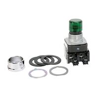 Allen-Bradley 800T PB 30.5mm FS Tmal Grd Ext Hd Mom. Illum LED 12 to 130V AC DC 1N.O. 1 N.C. Green