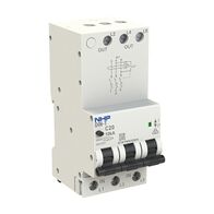 NHP DIN-T Residual Current Breaker RCBO 10kA 3 Pole 63A C Curve 100mA Type A (Longbody)