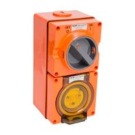 NHP ISO Switched Socket Outlet, 3 Round Pins 20A 250V AC, with Base, RO