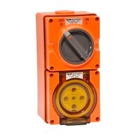NHP ISO Switched Socket Outlet, 5 Round Pins 32A 500V AC, with Base, RO