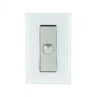 SW1/DS - 1 Gang 16 Amp Switch White on Silver