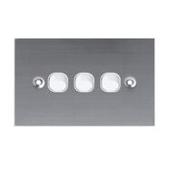 SW3/SS/WH - 316 Stainless Steel 3 Gang 16 Amp Switch
