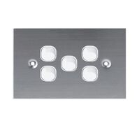 SW5/SS/WH - 316 Stainless Steel 5 Gang 16 Amp Switch