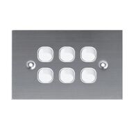 SW6/SS/WH - 316 Stainless Steel 6 Gang 16 Amp Switch